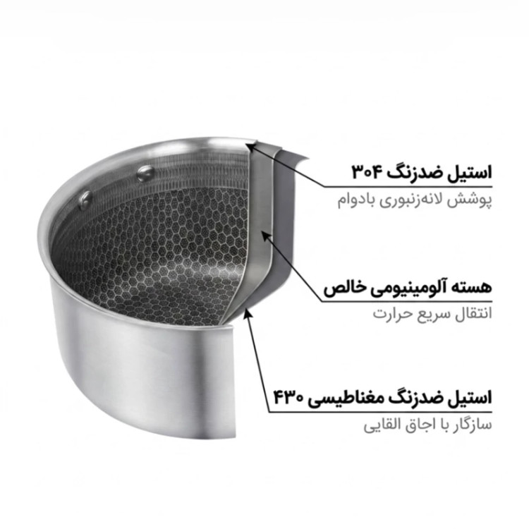 سرویس قابلمه استیل کف لیزری10پارچه مودنیک